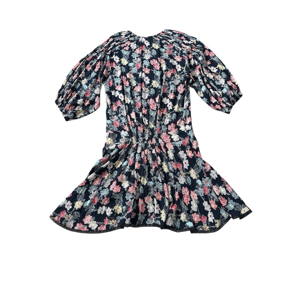 Zadig & Voltaire Raspali Print Mini Dress Sz Small Floral Drop Waist Puff Sleeve - Picture 10 of 10